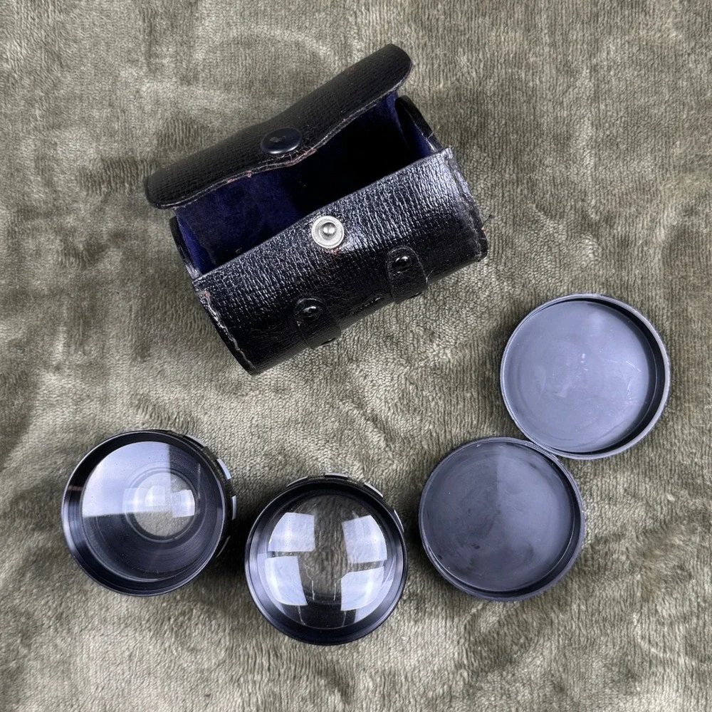 Vintage Kinegon Wide Angle Telephoto Lens Set For Kowa Camera Japan Case